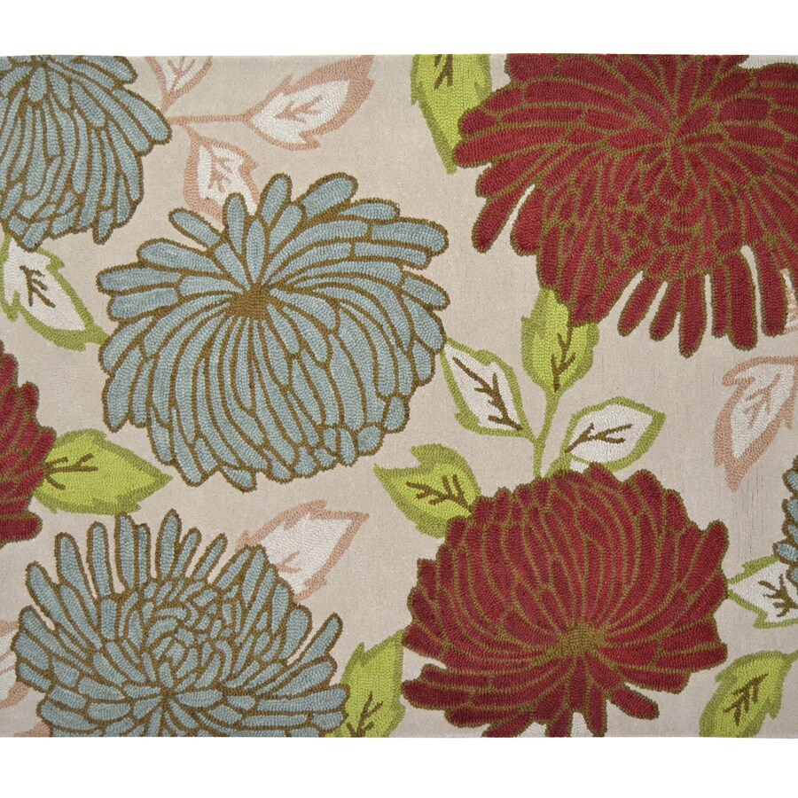 Allen Roth Willowton Multicolor Normal Indoor Handcrafted Allen Roth Willowton Multicolor Normal Indoor Handcrafted Area Rug Common 5 X