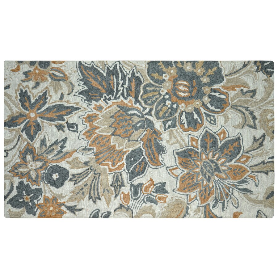 allen + roth JJ-RO-14-4092B 5 x 7 Wool Multicolor/Natural Floral Area Rug