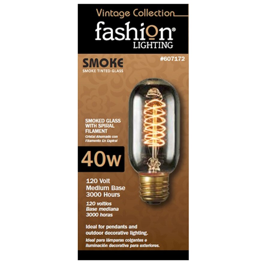FASHION LIGHTING Manhattan Smoke Tinted Spiral Filament 40 W Medium Base Bulb 