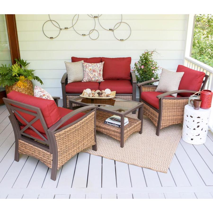Leisure Made Thompson 4-Piece Frame Patio Conversation Set with in the