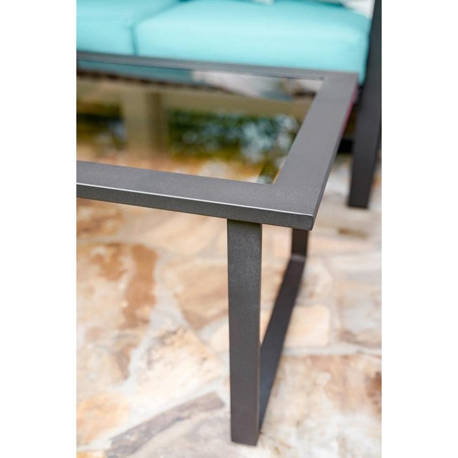 Leisure Made Jasper 4Piece Aluminum Frame Patio Conversation Set with