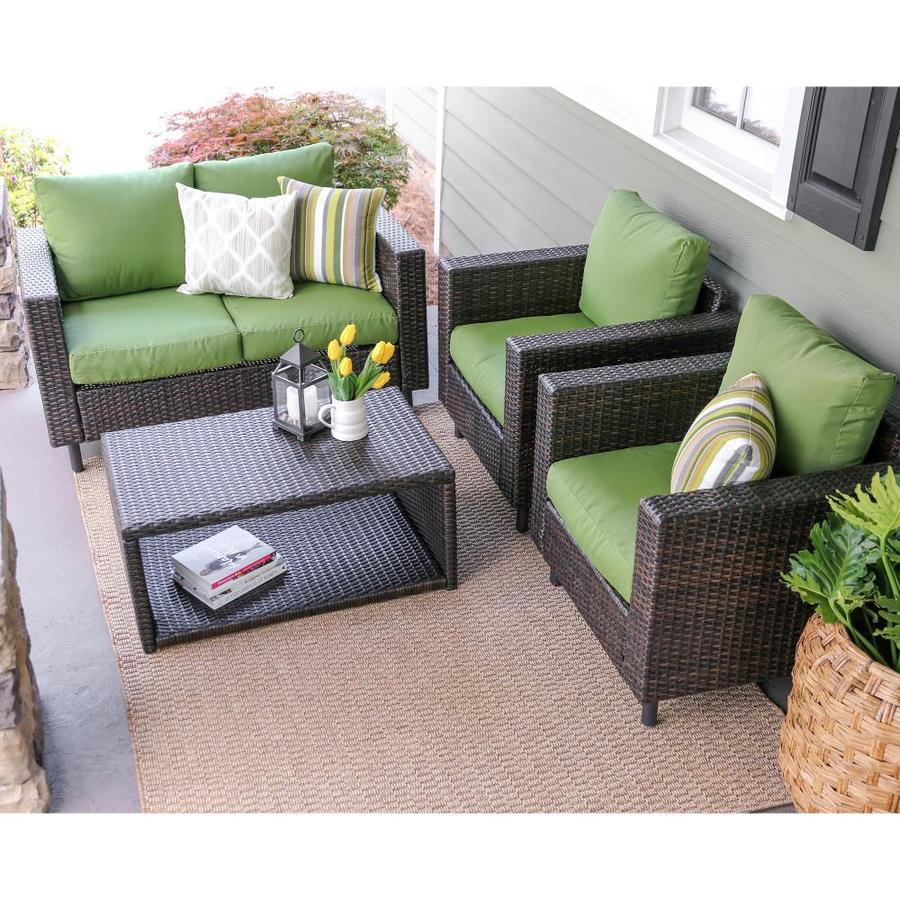 Leisure Made Draper 4-Piece Wicker Frame Patio ...