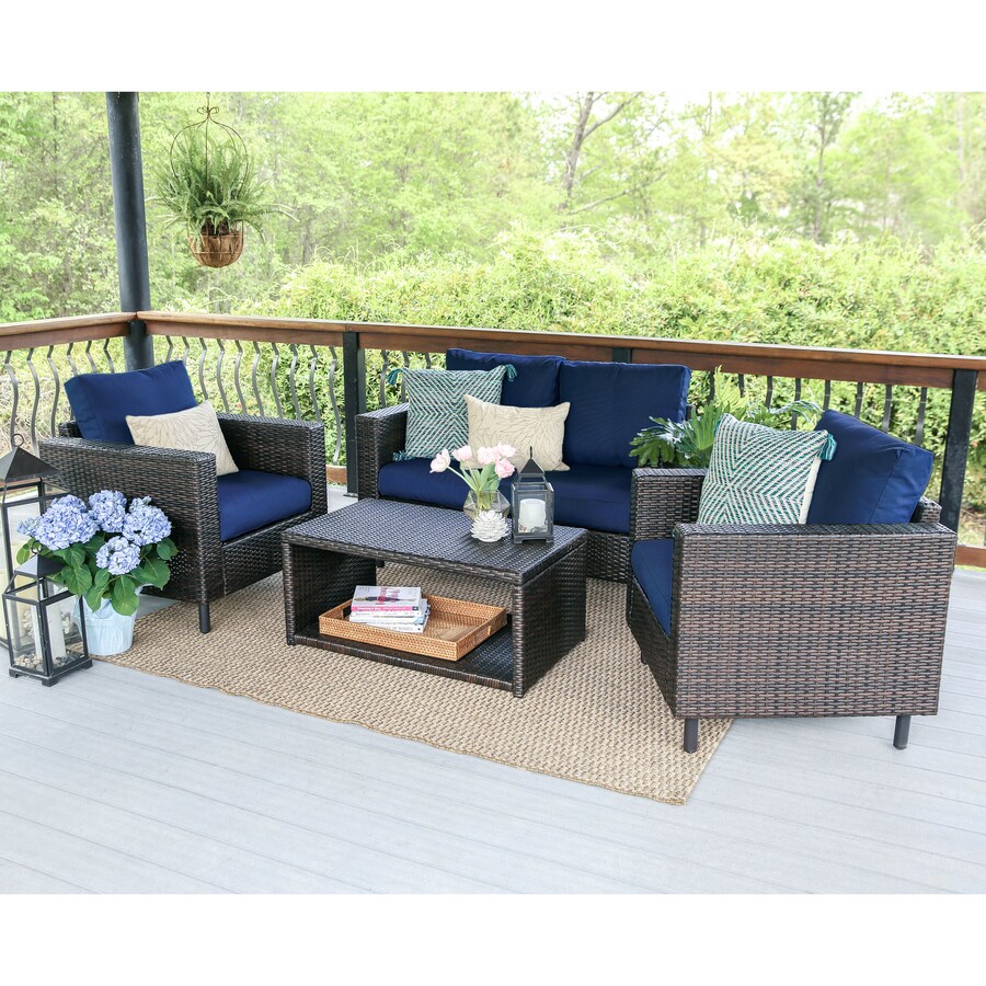 Leisure Made Draper 4 Piece Patio Conversation Set With Solartex