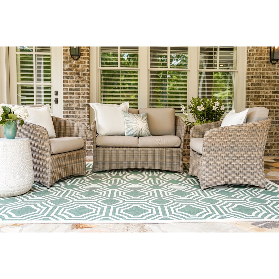 Leisure Made Montgomery 3Piece Wicker Frame Patio Conversation Set