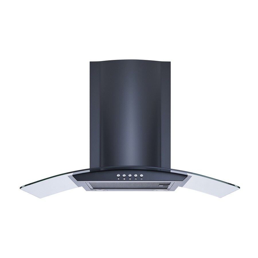 Winflo 30-in Convertible Black Wall-Mounted Range Hood (Common: 30 Inch; Actual: 29.3-in) at 