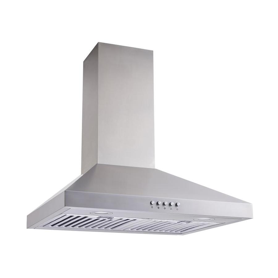 Winflo 30-in Convertible Stainless Steel Wall-Mounted Range Hood with ...