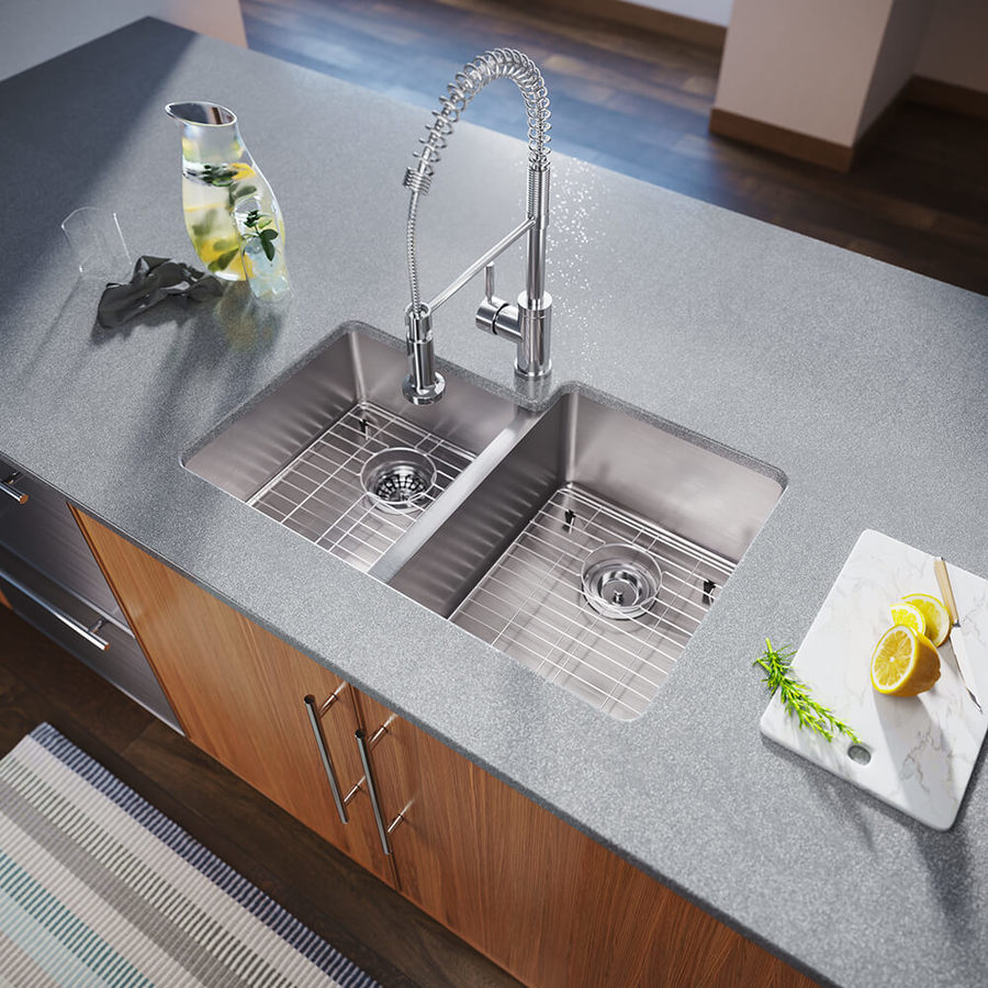 Mr Direct 31 25 In X 20 5 In Stainless Steel Double Basin