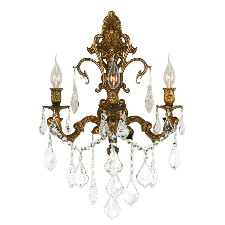 Worldwide Lighting Empire 17 In W 3 Light French Gold Crystal Worldwide Lighting Empire 17 In W 3 Light French Gold Crystal Candle Wall Sconce
