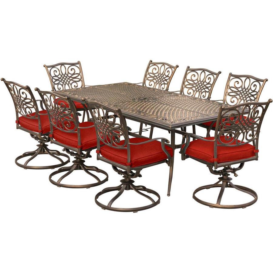 Hanover Montclair 7 Piece Brown Frame Patio Set With Country Cork Cushions In The Patio Dining Sets Department At Lowes Com