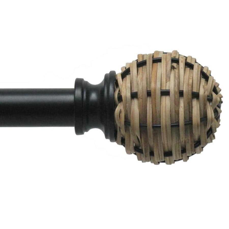 Style Selections 48in to 84in Matte Black Steel Single Curtain Rod at