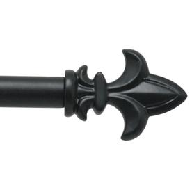 Style Selections 48-in to 84-in Matte Black Steel Single Curtain Rod