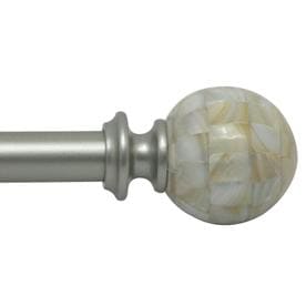 Style Selections 48-in to 84-in Satin Nickel Steel Single Curtain Rod