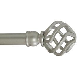Style Selections 28-in to 48-in Satin Nickel Steel Single Curtain Rod