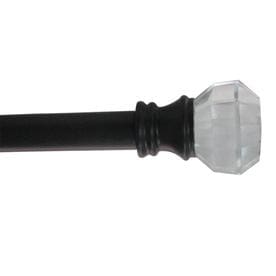Style Selections 48-in to 84-in Matte Black Steel Single Curtain Rod