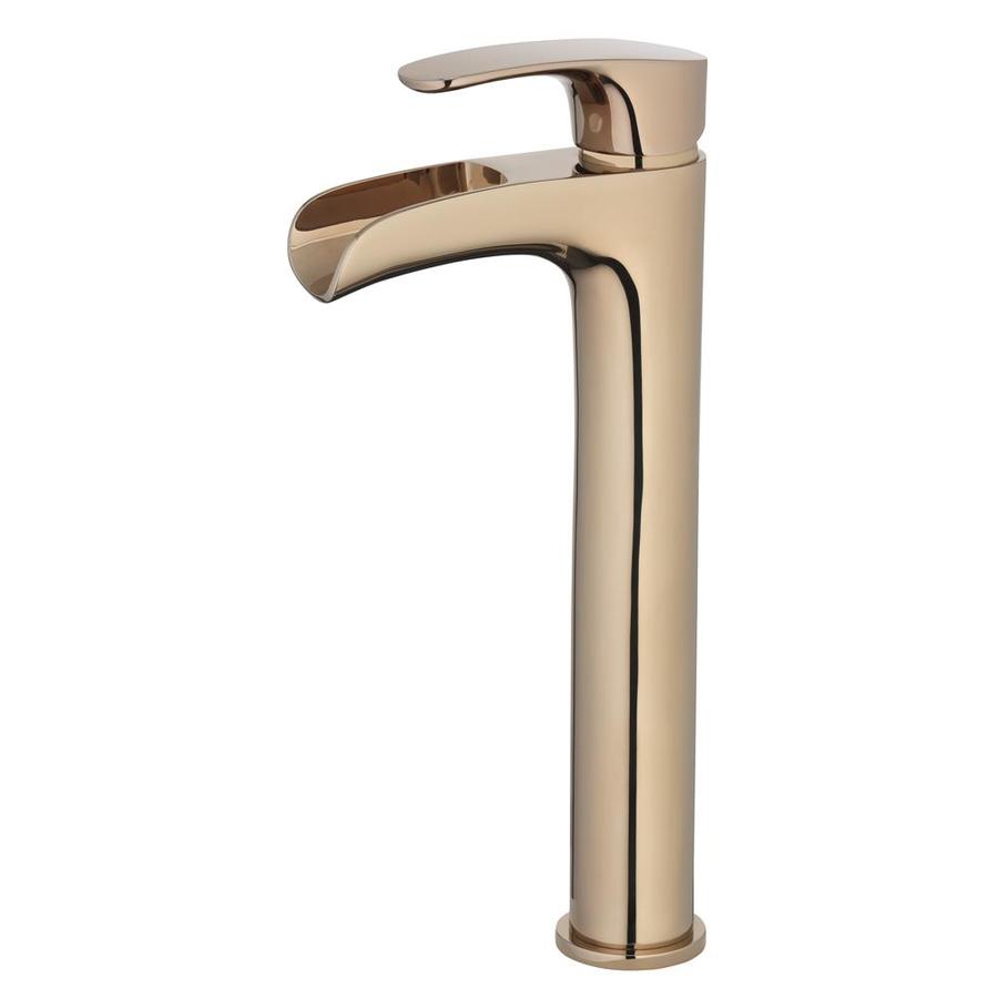 Jacuzzi Callum Rose Gold 1handle Vessel WaterSense Bathroom Sink Faucet with Drain at