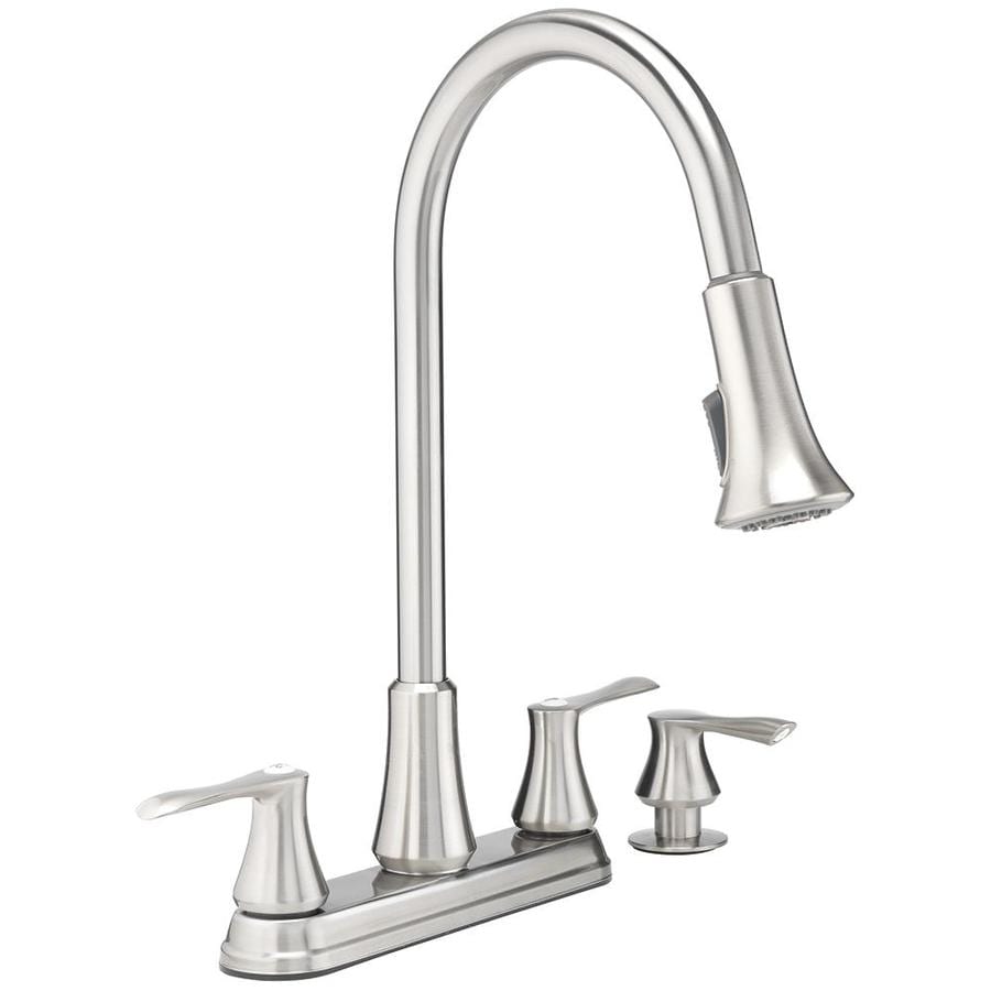 Project Source Stainless Steel 2 Handle Pull Down Kitchen Faucet At   820633951209 