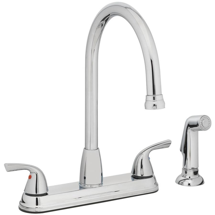 Project Source Chrome 2Handle Higharc Kitchen Faucet with Side Spray