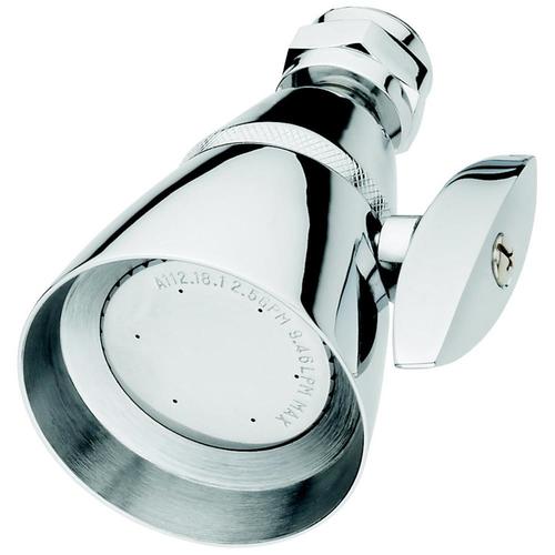 AquaSource Chrome 1Spray Shower Head 2.5GPM (9.5LPM) in the Shower Heads department at