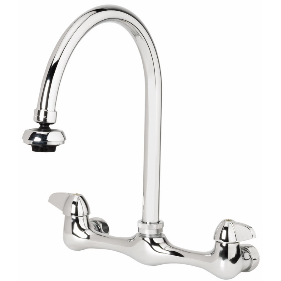 Shop Aquasource Chrome 2 Handle High Arc Wall Mount Kitchen Faucet in Wall Mount Kitchen Faucet Lowes