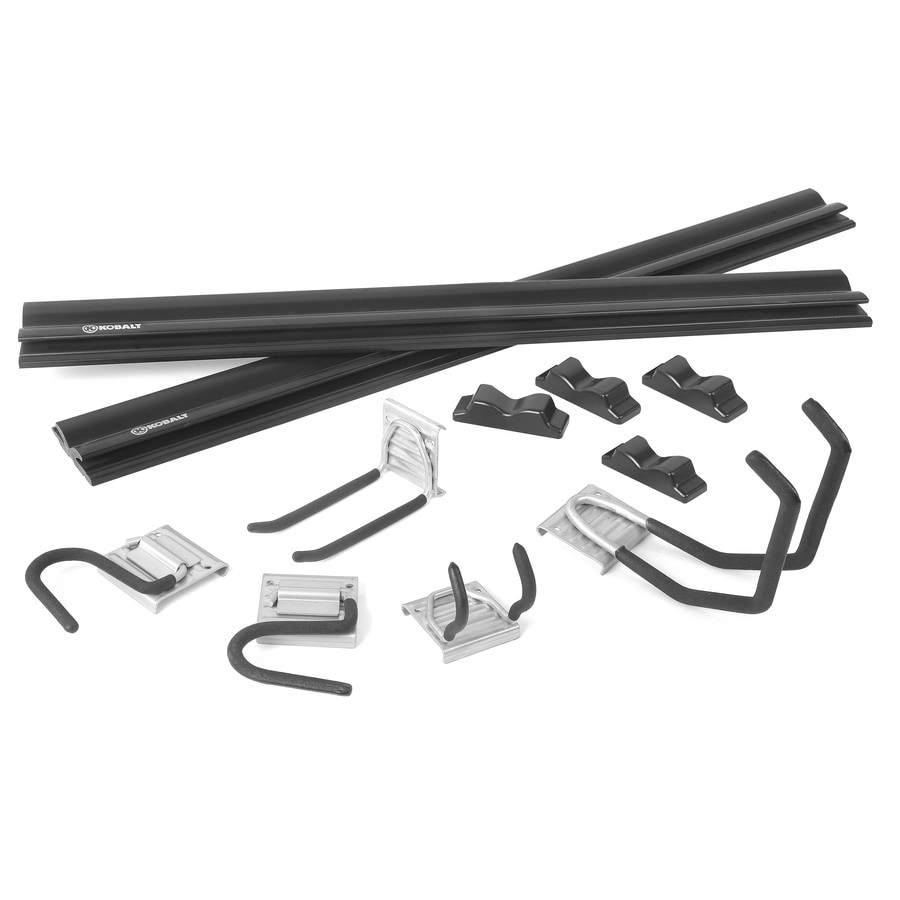 Kobalt 11 Piece Gray And Black Plastic Storage Rail System Garage