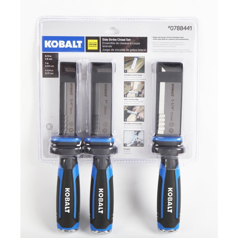 Kobalt Side Strike Chisel Set 3-Pack Woodworking Chisels 