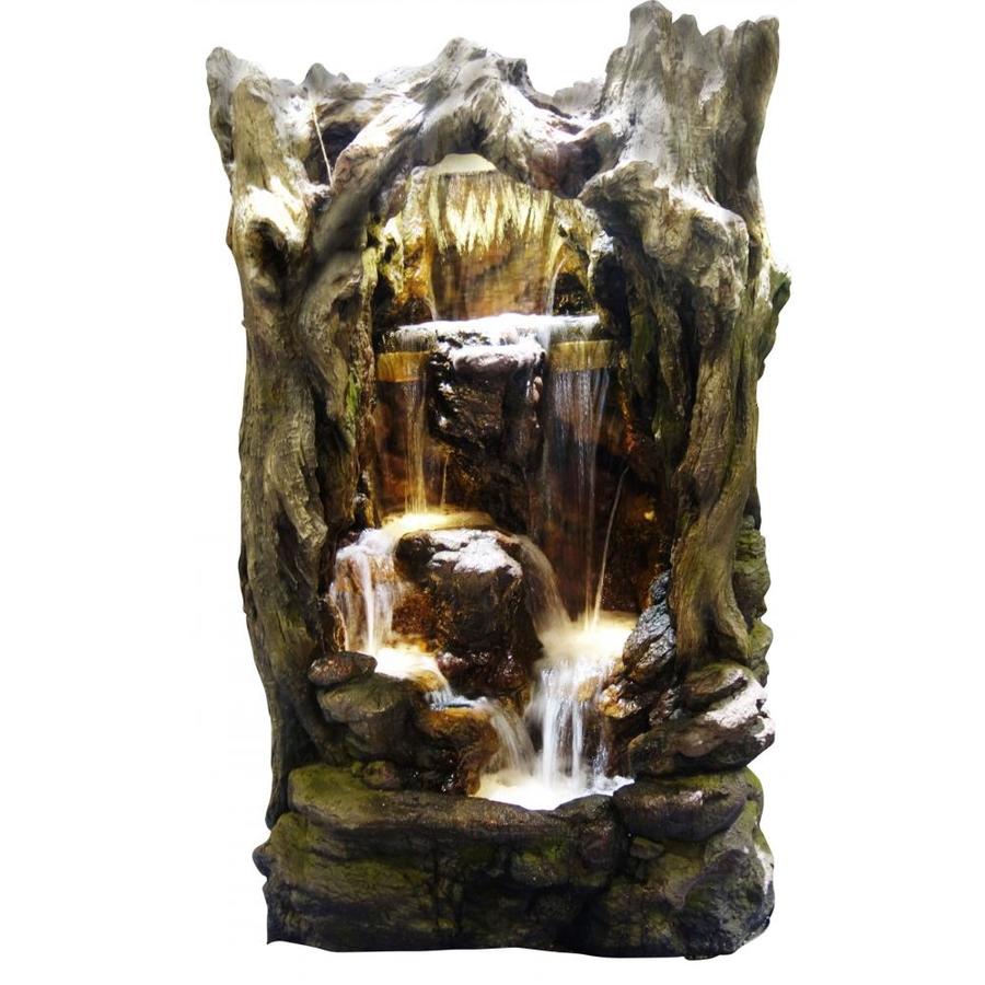 Alpine Corporation 79in H Resin Rock Waterfall Fountain Outdoor