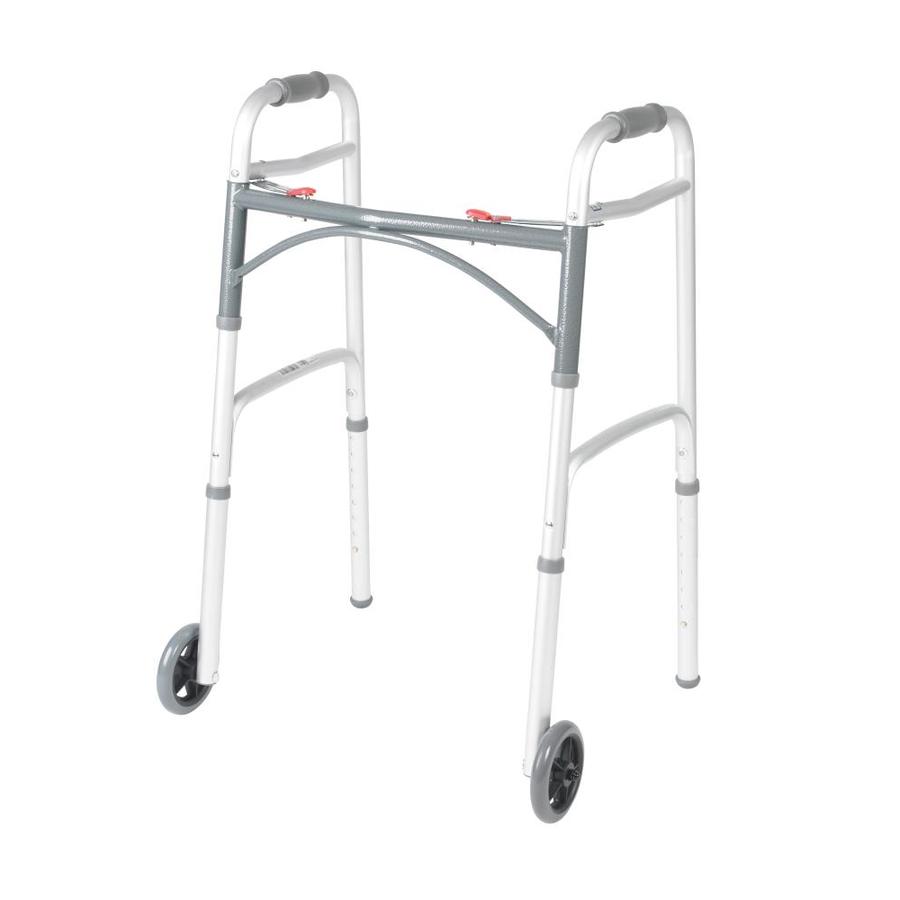 Drive Medical 10210-1 Deluxe Two Button Folding Walker with 5-in Wheels