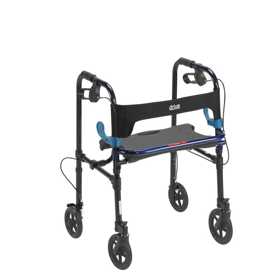 Drive Medical 10243 Clever Lite Walker Rollator, Adult, 8-in Wheels, Flame Blue