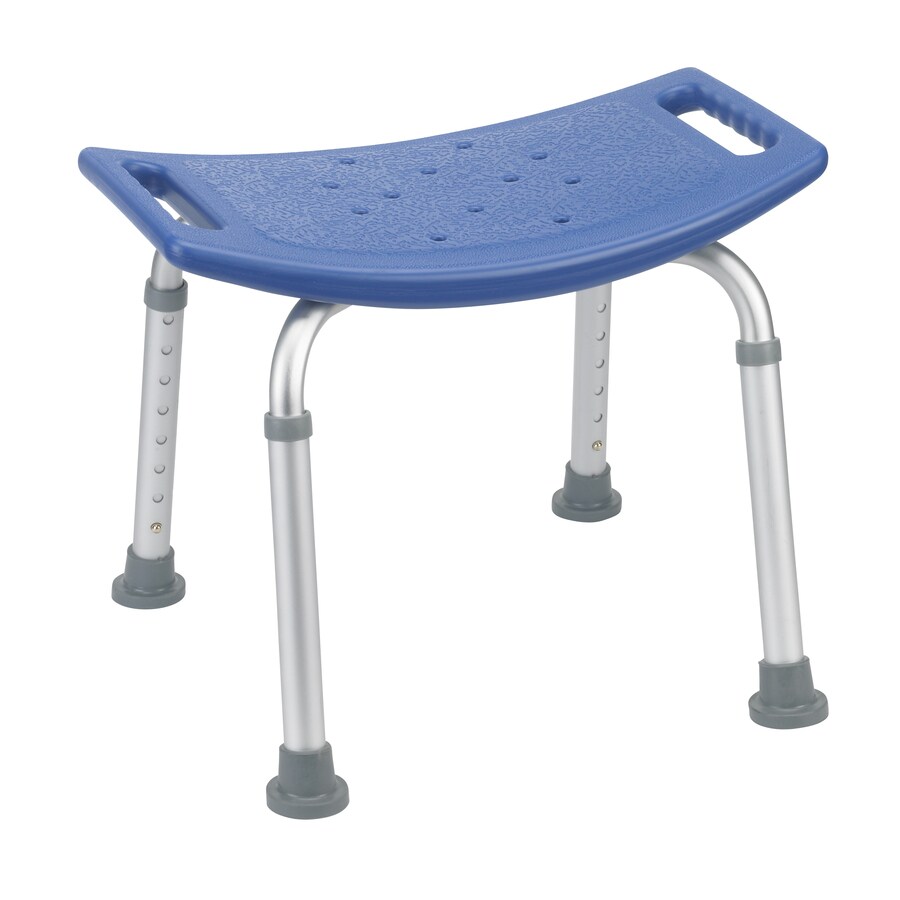 Drive Medical Blue Plastic Freestanding Shower Chair in the Shower