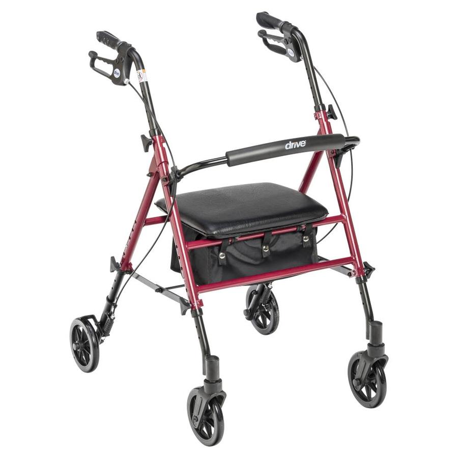 Drive Medical Adjustable Height Rollator Rolling Walker With 6 In