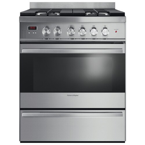 Fisher & Paykel Freestanding 3.6cu ft True Convection Gas Range (Stainless Steel) 30