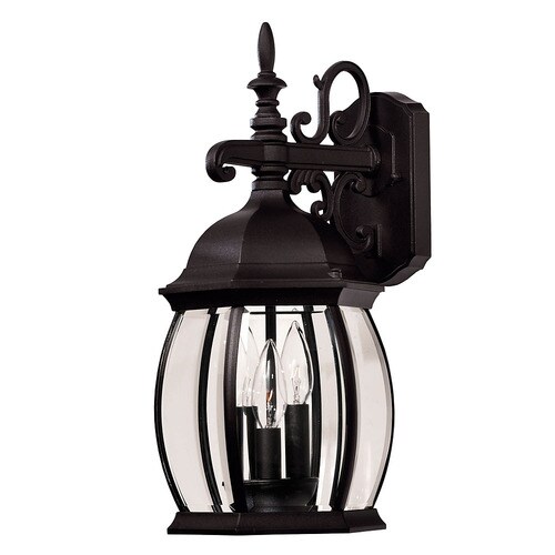 19in H Black Candelabra Base (E12) Outdoor Wall Light in the Outdoor