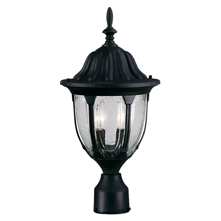 19.25in H Textured Black Post Light at