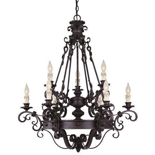 Shandy 33.25in 9Light Black Candle Chandelier at