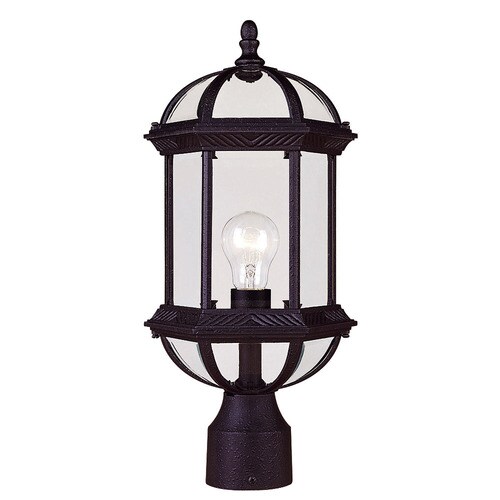 100Watt 17.75in Textured Black Traditional Post Light in the Post