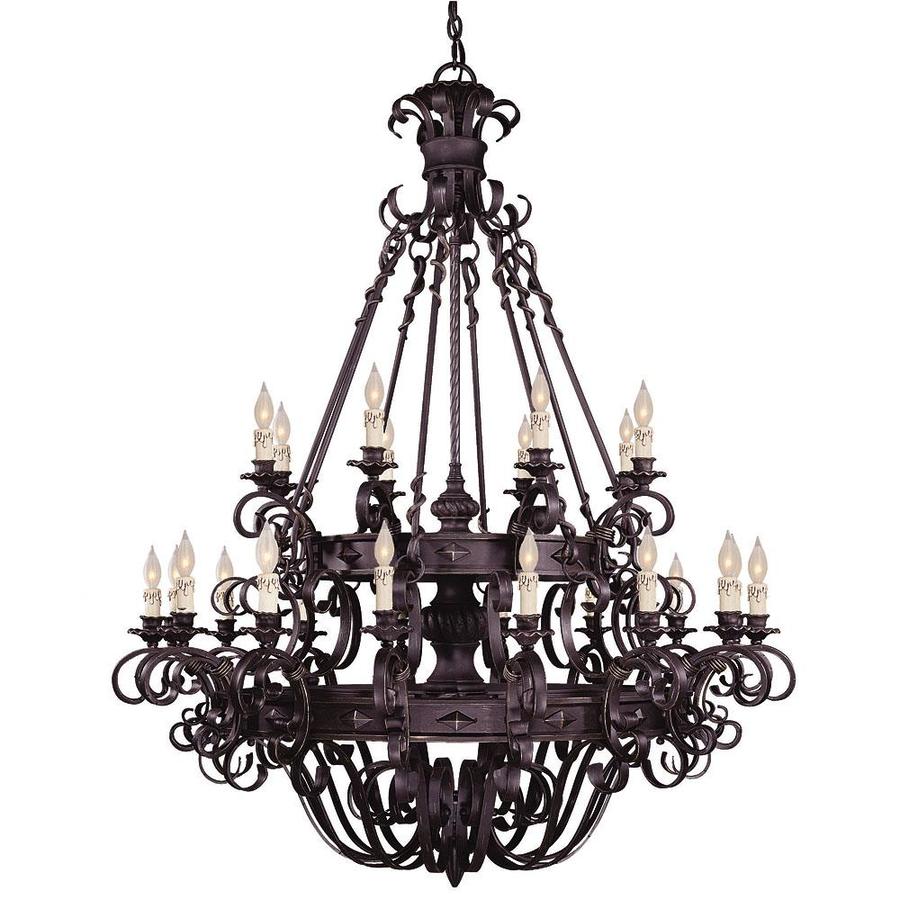 Shandy 48 In 24 Light Forged Black Candle Chandelier At Com Shandy 48 In 24 Light Forged Black Candle Chandelier