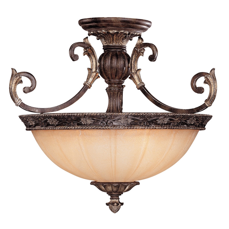 24-in W Moroccan Bronze Textured Semi-Flush Mount Light at Lowes.com