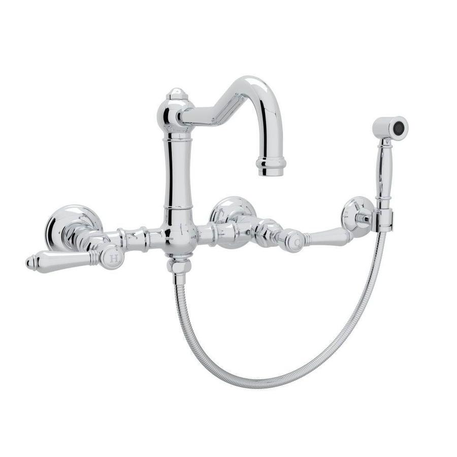 Rohl Country Kitchen Polished Chrome 2 Handle Wall Mount Bridge