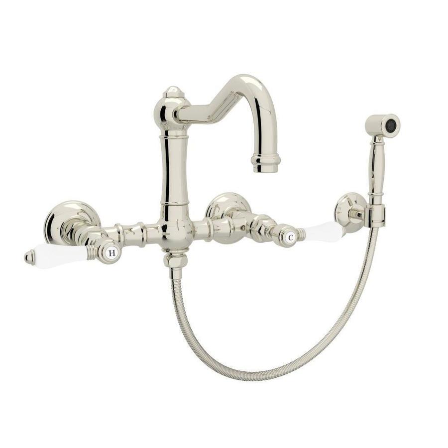 Shop Rohl Country Kitchen Polished Nickel 2 Handle Wall Mount