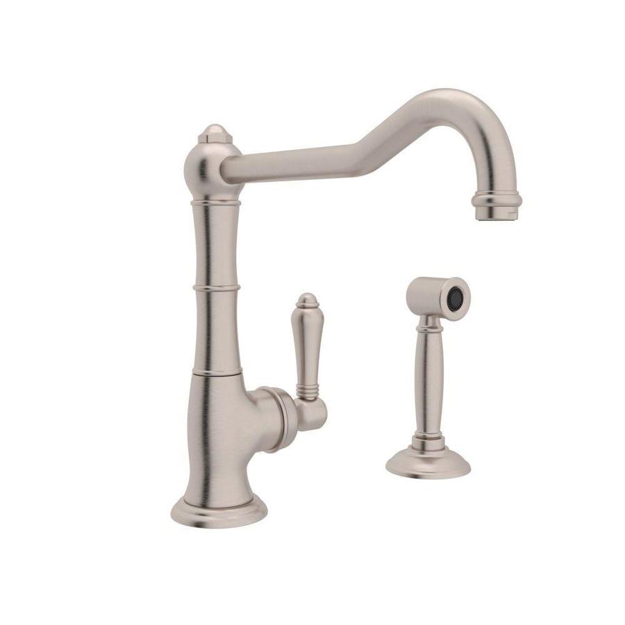 Rohl Country Kitchen Satin Nickel 1 Handle Deck Mount High Arc