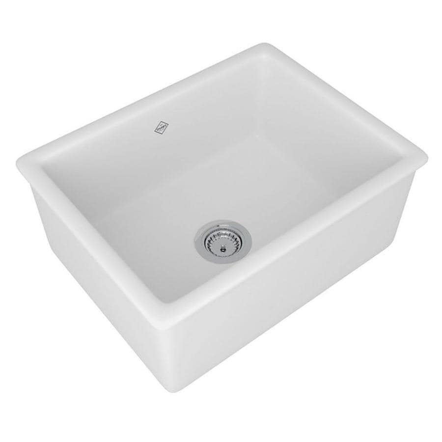 Rohl Shaws Undermount 20.93-in x 15-in White Single Bowl Kitchen Sink ...