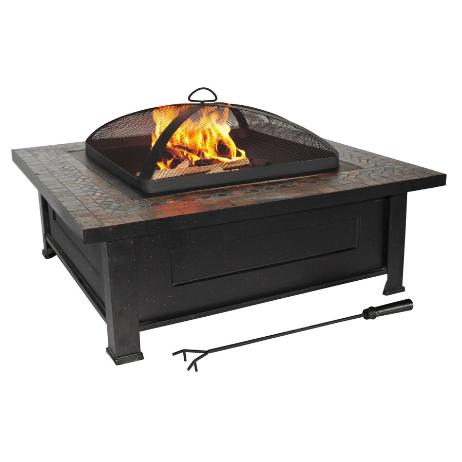 Allen Roth 36 In Black Steel Wood Burning Fire Pit At Lowes Com