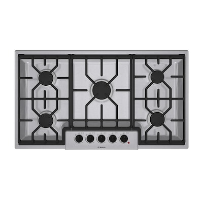 Bosch 500 Series 36 In 5 Burner Gas Cooktop Stainless At Lowes Com