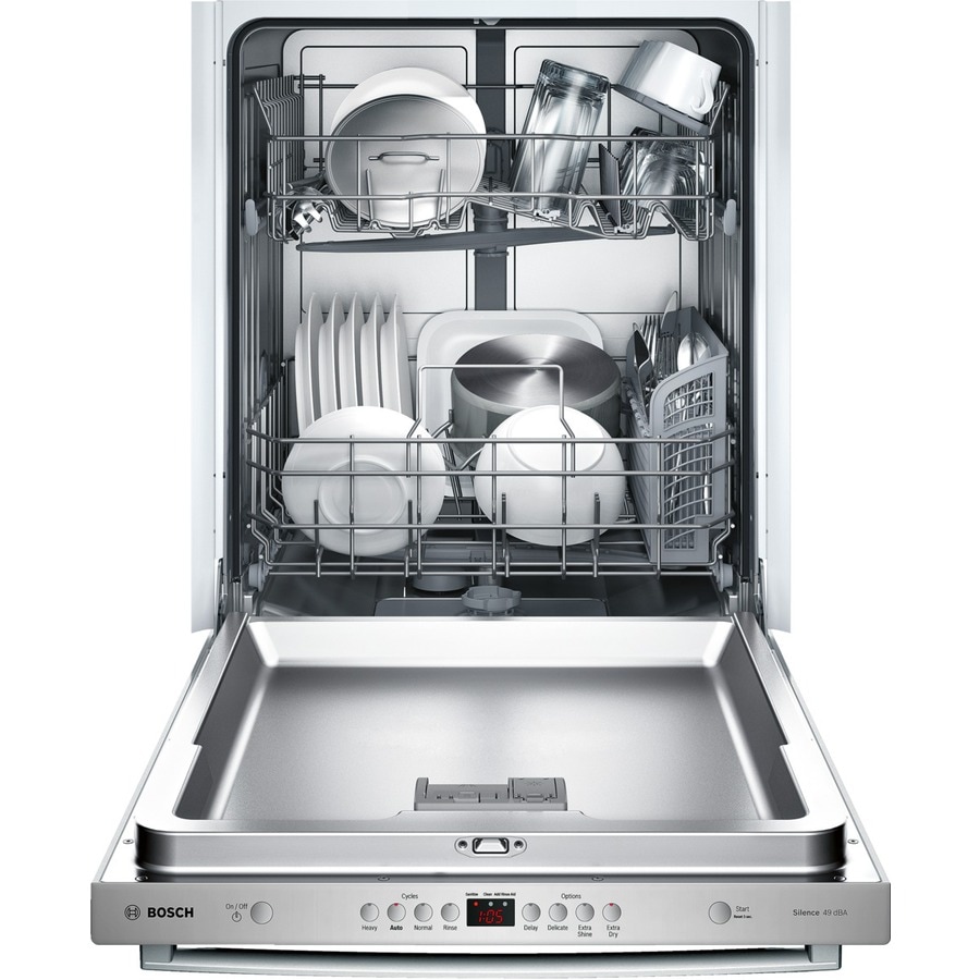 Bosch Hidden 24 in Built In Dishwasher Stainless Steel 49 dBA