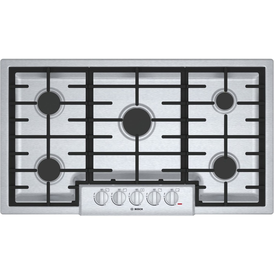 Bosch 800 36 In 5 Burner Stainless Steel Gas Cooktop Common 36