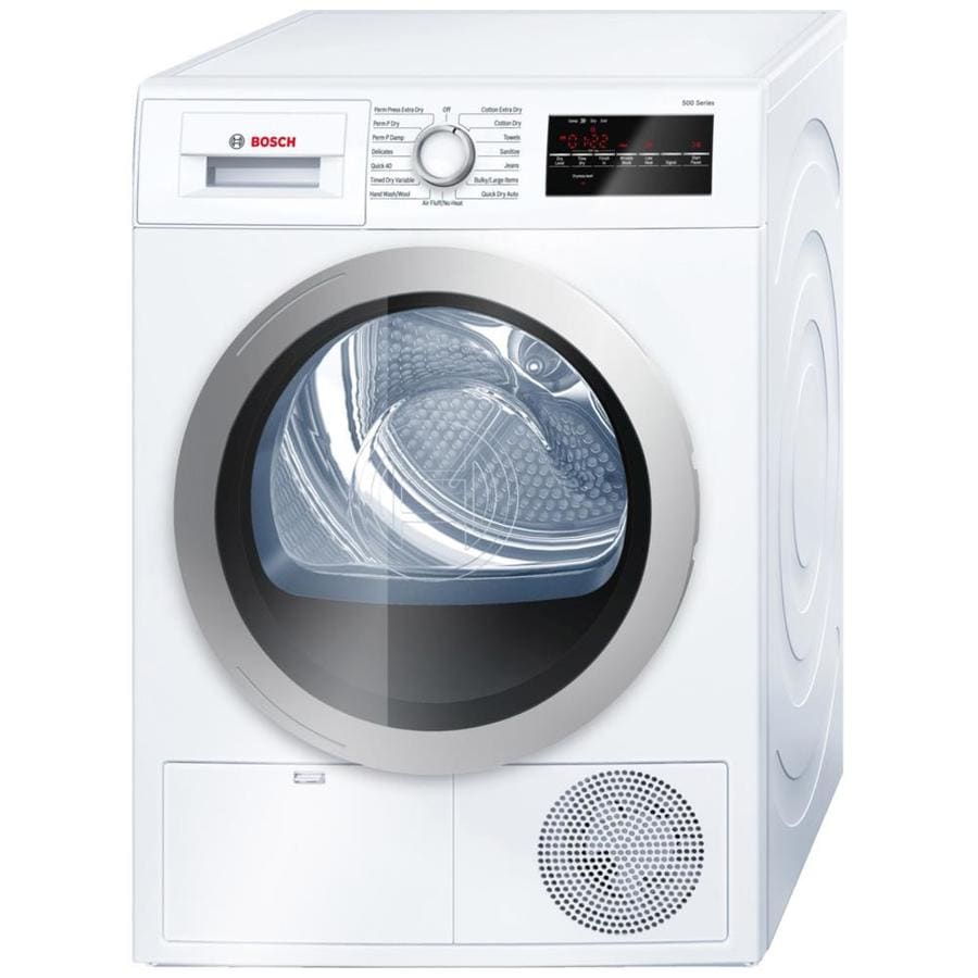 Shop Bosch 500 Series 4cu ft Stackable Ventless Electric Dryer (White