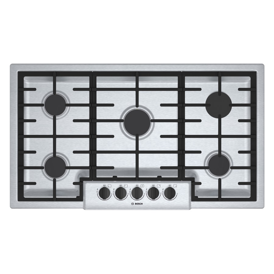 Bosch 500 36 In 5 Burner Stainless Steel Gas Cooktop Common 36