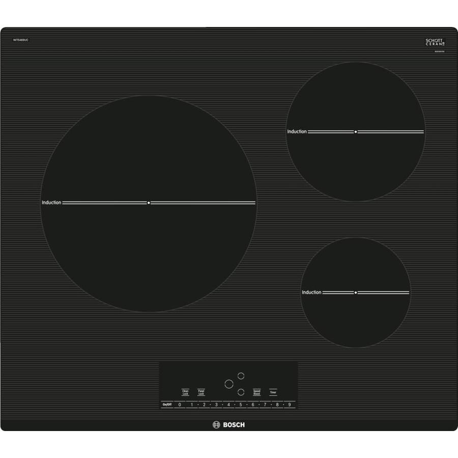 Bosch 500 Series 24 In Induction Cooktop In Black With 3 Elements