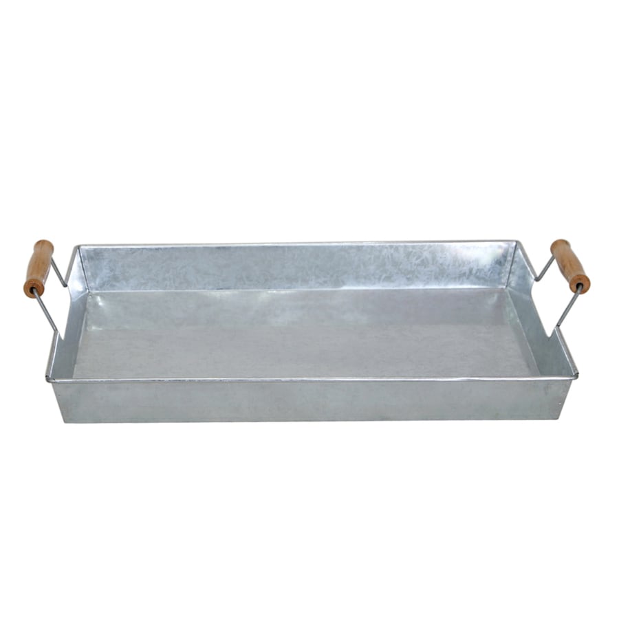 Allen Roth Tray 14 In X 21 25 In Galvanized Finish Steel Rectangle Serving Tray At Lowes Com