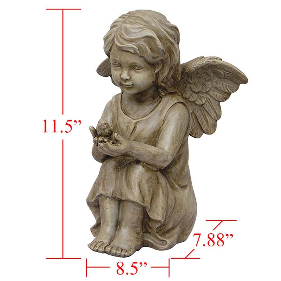 Garden Treasures 11.5-in H x 8.5-in W Gray Cherub Garden